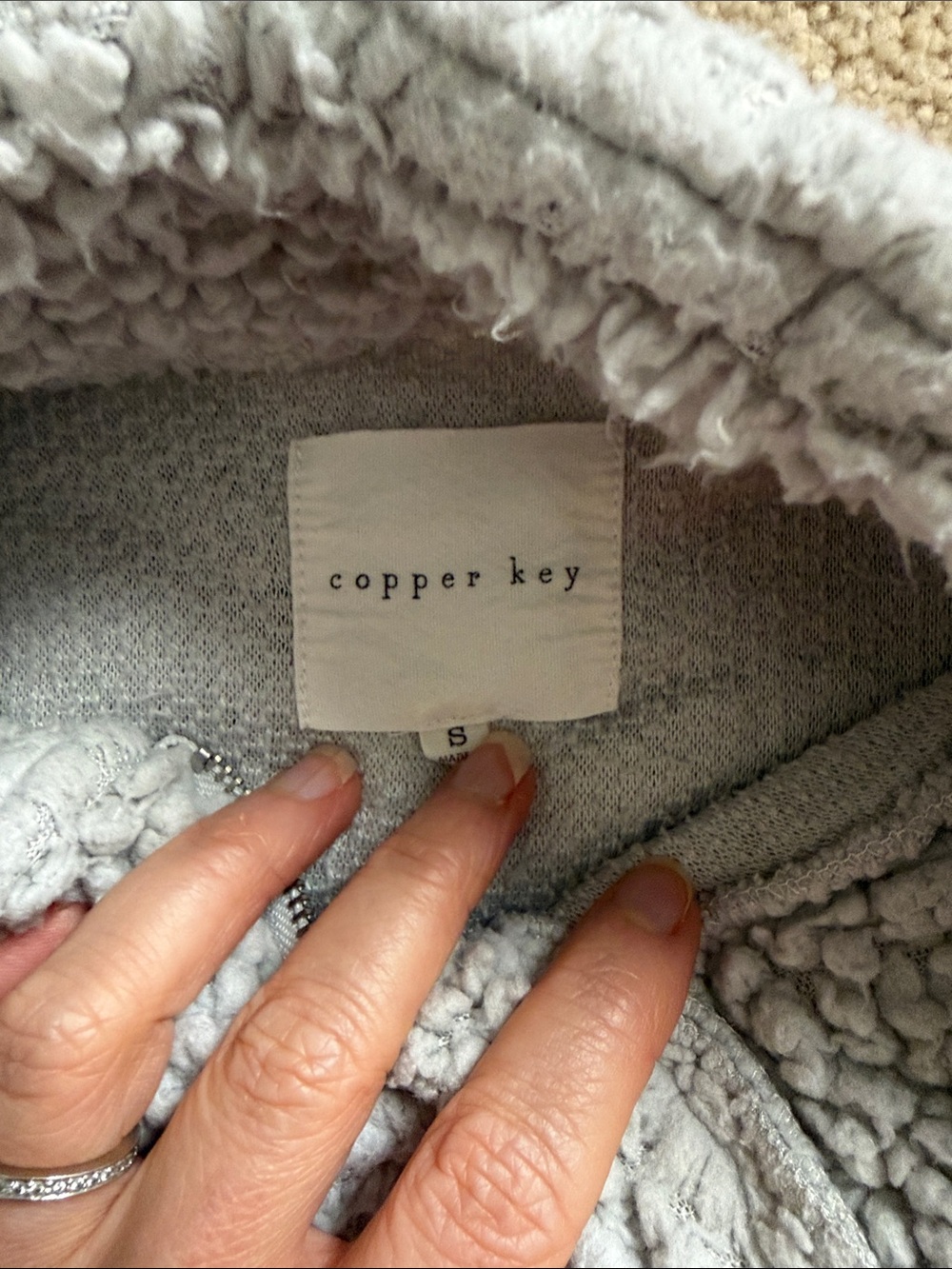 Girl’s Light Gray 1/4 Zip & Cozy Hooded Sweater lot - size small - Picture 3 of 5